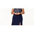 thumbnail image 2 of Morgan & Co. Womens Lace Gown Dress, Blue, Plus Size, 20W, 2 of 3