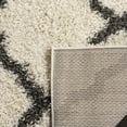 thumbnail image 5 of SAFAVIEH Daley Geometric Plush Shag Area Rug, Ivory/Dark Grey, 6' x 6' Square, 5 of 8
