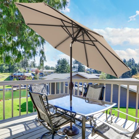 CHYVARY 9ft Patio Umbrella Market Outside Table Umbrella for Deck, Poolside and Patio, Sand