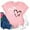 Pink, variant on Baqcunre Valentine's Day Shirts for Women Valentine's Day Love Printed Solid Color Top Short Sleeve T Shirt(Pink S-3XL),Womens Tops Graphic Tees for Women Shirts for Women Womens Tops