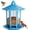 Blue, variant on Retro Pagoda Hanging Bird Feeders – Fun Installation, Outdoor Use, Attracts Wild Birds: Chickadees, Goldfinches, Cardinals, Finches, Sparrows