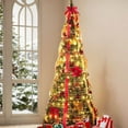 thumbnail image 4 of Arbre de Noël Rétractable Pré-Illuminé avec Ornements pour Décoration des Fêtes Intérieure et Extérieure, 4 of 8