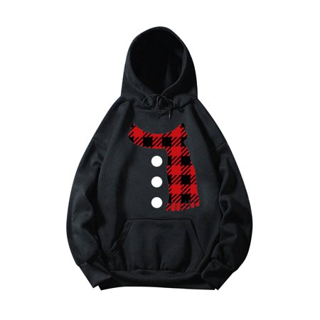 

WOXINDA Women Casual Hooded Pocket Sweatshirt Christmas Print Parent Child Wear Sweatshirt Easter Pajamas for Family