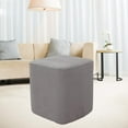thumbnail image 4 of Elastic Jacquard Polyester Rest Ottoman Covers Furniture Footstool Slipcover - Gray, 4 of 8