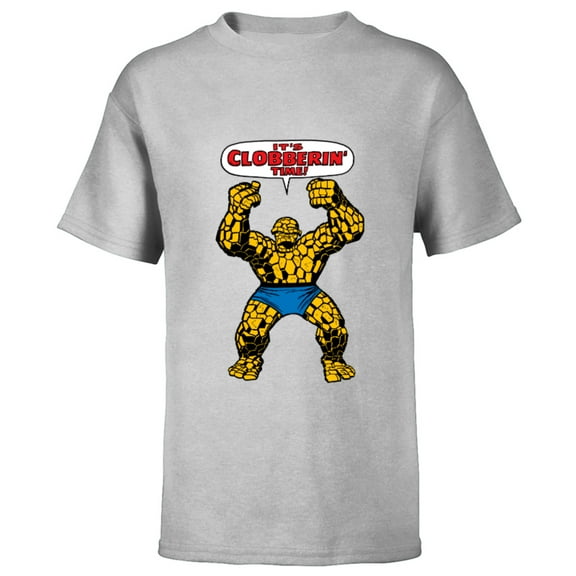 Marvel Fantastic Four The Thing Clobberin' Time - Short Sleeve T-Shirt for Kids - Customized-Athletic Heather