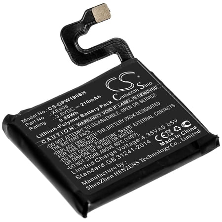 Replacement Battery for OPPO XE906,3.8V/210mAh