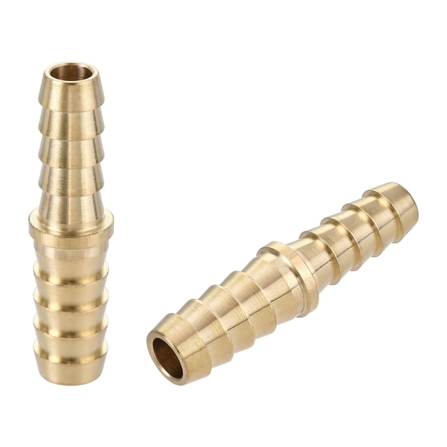 Unique Bargains Laiton 5/16 à 3/8inch Droite Raccord de Tuyau à Barbe Creux 2 Pack