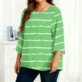 thumbnail image 6 of Gamivast Women Plus Size Tops 3/4 Sleeve Striped Print Tunic Shirts Loose Casual Crew Neck Drop Shoulder Blouse Spring Summer Outfit Fashion Clothing, 6 of 6