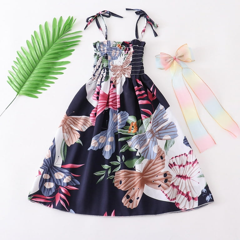 Boho Floral Cotton Princess Dress For Girls Long Sleeve O Neck, Perfect For  Summer Parties And Beach Days Black From Blueberry11, $9.64