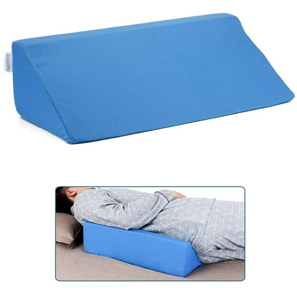 Wedge Pillow Body Position Wedges Back Positioning Elevation Pillow Case Pregnancy Bedroom Eevated Body Alignment Ankle Support Pillow Leg Bolster (Blue)
