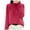 Hot Pink, variant on EDFBUYKRS Female Sweaters Women's Turtleneck Oversized Sweaters Batwing Long Sleeve Pullover Loose Knit Fall Sweater M