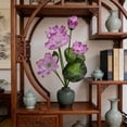 thumbnail image 4 of Ramo de flores de loto artificiales de 9 cabezas, lirios de agua falsos, tallos de seda morada de 19,7 pulgadas de alto • Jarrón de decoración zen • Centro de mesa de boda, 4 of 7