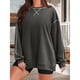 thumbnail image 4 of Sudaderas de Mujer de Larga, Cuello Redondo, Estilo Pullover, Ideales para Otoño e Invierno. con Cremallera Lateral, Perfectas para Salir. Gris Oscuro M, 4 of 10