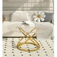 thumbnail image 3 of Gold Glass Coffee Table 39.4 Inch Round Living Room Table, Modern Large Center Table with Ring-Shaped Frames and Transparent Glass Tabletop, Gold, 3 of 13