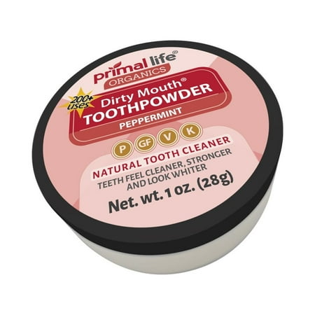 Primal Life Organics Dirty Mouth Toothpowder  Peppermint  1 oz