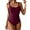 Wine Red1, variant on Women's One Piece Swimsuit Tummy Control Ruched Bathing Suit Double Straps Push Up Swim Suit Slimming Swimwear