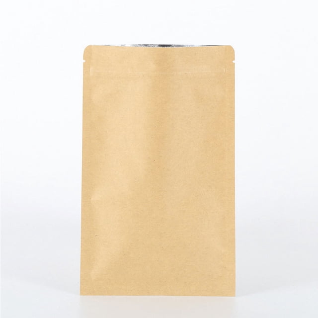 OULII 50ensemble Sac à Fermeture à Glissière Sac de Scellage en Papier Kraft Réutilisable pour Fraîcheur Sac de Rangement 13x7.3in