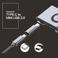 thumbnail image 3 of Adaptador USB C a Mini USB 2.0 JXMOX tipo C hembra a Mini USB 2.0 macho (paquete de 2), 3 of 5