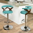 thumbnail image 4 of LumiSource Walnut, Teal Gardenia Barstool, 4 of 10