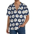 thumbnail image 3 of Honeii 's Cute Sheep With Star for men's short-sleeved button-up collared shirt featuring a pocket, perfect for beach vacations, and travel adventures., 3 of 5
