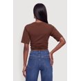 thumbnail image 4 of Women's Side Ruched Crew Neck Short Sleeve T-Shirt, 4 of 4