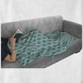 thumbnail image 5 of Ethnic Soft Flannel Fleece Throw Blanket, Abstract Geometric Inspired Modernized Continuous Pattern, Cozy Plush for Indoor and Outdoor Use, 60" x 80", Almond Green Cadet Blue, by Ambesonne, 5 of 5