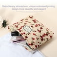 thumbnail image 3 of Unique Bargains Floral Makeup Bag Zipper Flower Cosmetic Pouch Beige, 3 of 7