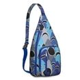 thumbnail image 1 of Underwater World Sling Backpack - Mystical Dolphin & Whale Cartoon Pattern, Multi-Pocket Daypack for Photography, 1 of 4