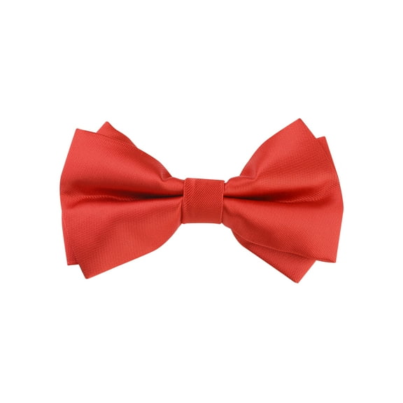 INSPIRE CHIC Men's Pre-tied Bow Ties Double Layered Adjustable Solid Color Bow Tie Red