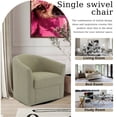 thumbnail image 6 of DREAMSIDEA Swivel Accent Chair,Oversized Linen Barrel Club Chair Upholstered Armchair for Living Room -Camel, 6 of 6