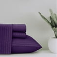 thumbnail image 4 of The Great American Store Queen Size Bed Sheet Set - Stripe Purple Hotel Luxury Bed Sheets - Extra Soft - Deep Pockets - Easy Fit - Breathable & Cooling Sheets, 4 of 4