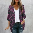thumbnail image 2 of Idoravan Summer Cover Ups for Women Lightweight Beach Cover Ups for Women Women's Long Sleeve Printing Casual Blouse, 2 of 5