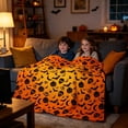 thumbnail image 2 of Yhmxh Halloween Throw Blankets, Soft Ghost Throw Blanket Cute Funny Spooky Blanket, Cozy & Warm Halloween Decor Plush Fuzzy Reversible Blankets for Bed Sofa Couch Livingroom Chair Car Travel, 2 of 6