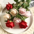 thumbnail image 2 of Artificial Silk Flowers Realistic Roses Bouquet Long Stem for Home Wedding Decoration Party, 2 of 8