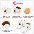 thumbnail image 5 of Meckior Baby Girls Shoes Infant Mary Jane Bowknot Soft Sole PU Leather Newborn First Walker Cirb Shoes, 5 of 7