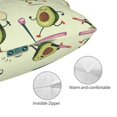 thumbnail image 3 of Bingfone Avocado for Exercise for Double-Sided Plush Throw Pillow Cover, Pillow Protector with Hidden Zipper, Cushion Protector Home Decoration (Without Pillow Core)-16"x24", 3 of 6