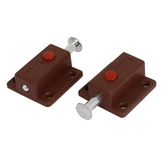 Unique Bargains Window Furniture Push Button Spring Load Automatic Door Bolt Latches Lock 2Pcs