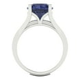 thumbnail image 4 of Clara Pucci 18K White Gold 3.39 Simulated Blue Sapphire Engraveable Engagement Ring + Wedding Band Set, 4 of 7