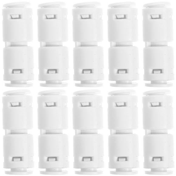 Durable Plastic Water Tubing Connector for Reverse Osmosis Water Filter and Plumbing Systems 10pcs 1/4 Inch White
