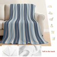 thumbnail image 5 of Blue Striped Blanket Soft Cozy Warm Throw Blanket for Couch, Plush Fuzzy Flannel Fleece Blankets for Sofa, Farmhouse Modern Stripes Art Bed Blankets Lightweight Gifts for Women, 50"x60", 5 of 9