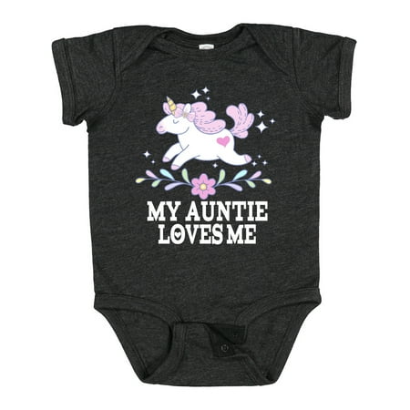 

Inktastic My Auntie Loves Me Unicorn Gift Baby Girl Bodysuit
