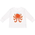thumbnail image 3 of Inktastic Orange Octopus Cute Sea Creature Nautical Boys or Girls Long Sleeve Toddler T-Shirt, 3 of 5