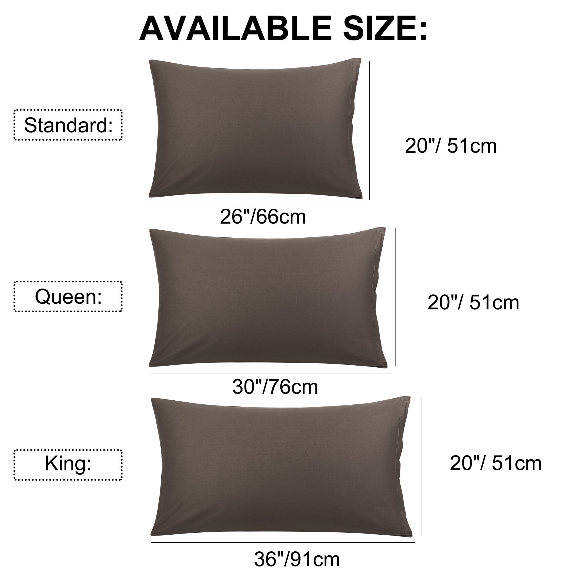 Unique Bargains Breathable Zipper Closure Cotton Pillowcases 2 Pcs Beaver King