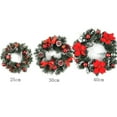 thumbnail image 4 of Pre-Lit Artificial Christmas Wreath, Wintry Pine, Lights, Decorated with Pine Cones, Berry Clusters, Candy Frosted Branches, Christmas Collection, Gold, 9.8in(S), 4 of 5