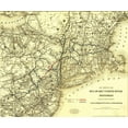 thumbnail image 2 of Vintage Maps 23x20 Gold Ornate Wood Framed with Double Matting Museum Art Print Titled - Delaware and North River Railroad 1890, 2 of 4