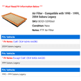 thumbnail image 2 of Air Filter - Compatible with 1990 - 1999, 2004 Subaru Legacy 1991 1992 1993 1994 1995 1996 1997 1998, 2 of 2