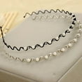 thumbnail image 3 of Grofry Headband Korean Fashion Rhinestone Faux Pearl Wave Pattern Hairpin Hair Band Headband, 3 of 8