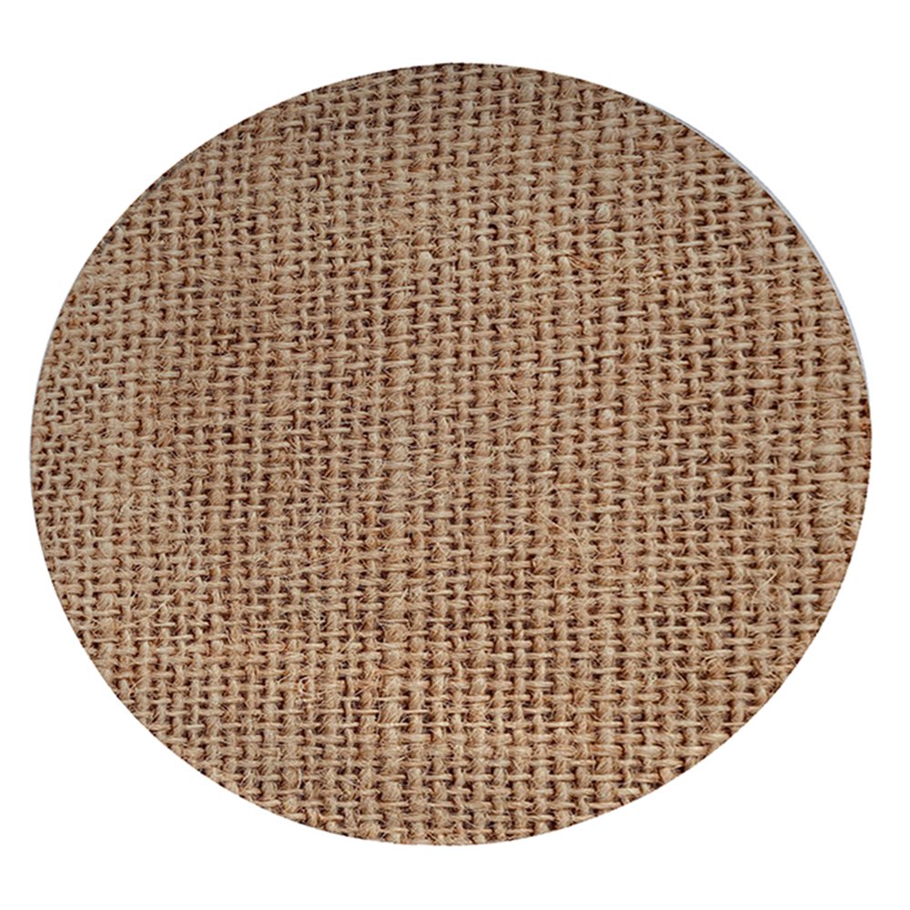 KuzmarK 12" Round Glass Cutting Board Burlap