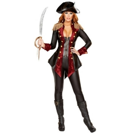 Adventurous Pirate Babe Costume Roma Costumes 4648 Black/Burgundy