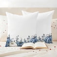 thumbnail image 3 of Fall Blue Pumpkin Outdoor Waterproof Pillow Covers, Thanksgiving White Eucalyptus Flower Decorative Square Throw Pillowcase Sofa Cushion Sham for Patio/Couch/Chair, 18"x18" 2 Pack, 3 of 8